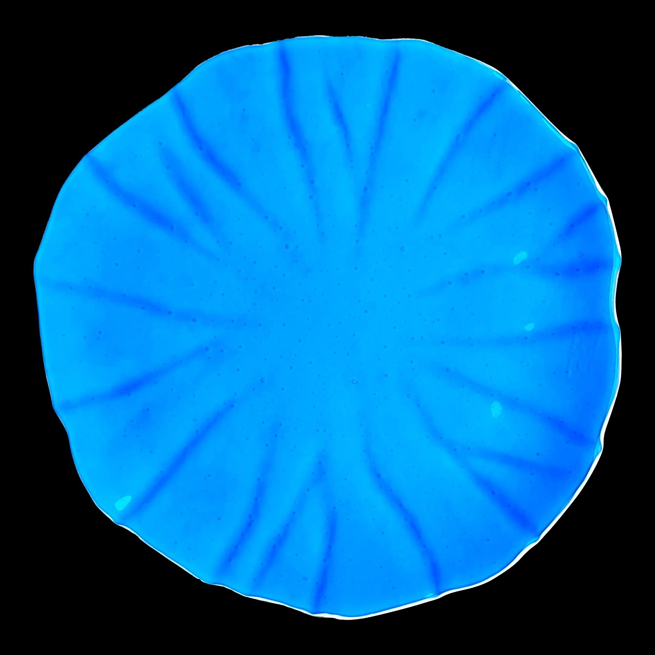 Bandeja de cristal Vintage Coastal Azul Eléctrico siglo XX en venta