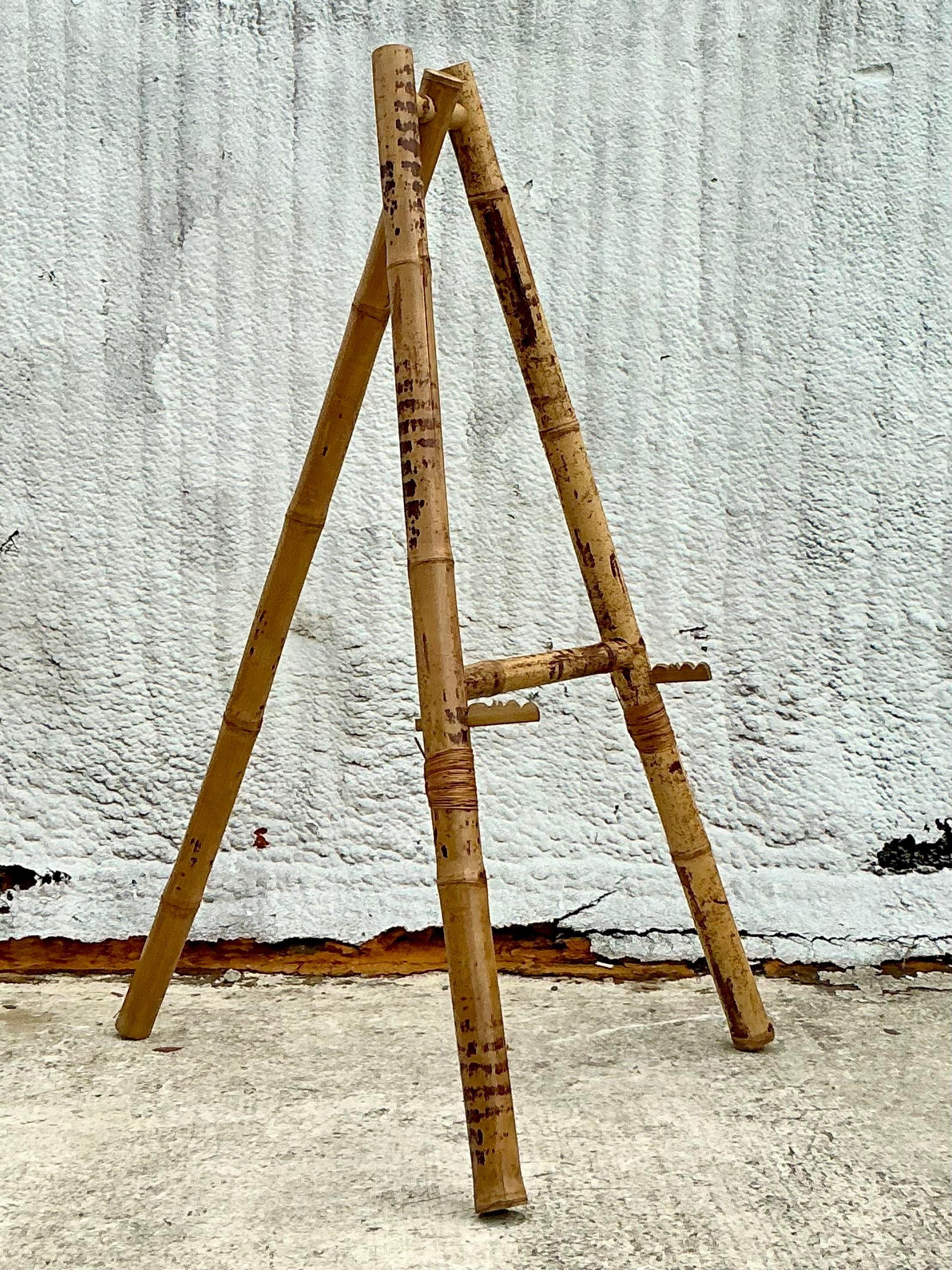 Add a touch of seaside charm to your home with the American-style Vintage Coastal Elephant Bamboo Easel - Medium. Crafted from durable elephant bamboo, this versatile easel offers a stylish and functional way to display artwork or photos, enhancing
