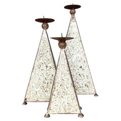 Vintage Coastal Faux Coral Candleholders, Set of 3