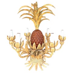 Retro Coastal Faux Finished Pineapple Chandelier