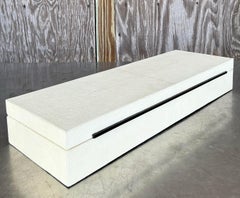 Vintage Coastal Faux Shagreen Long Box