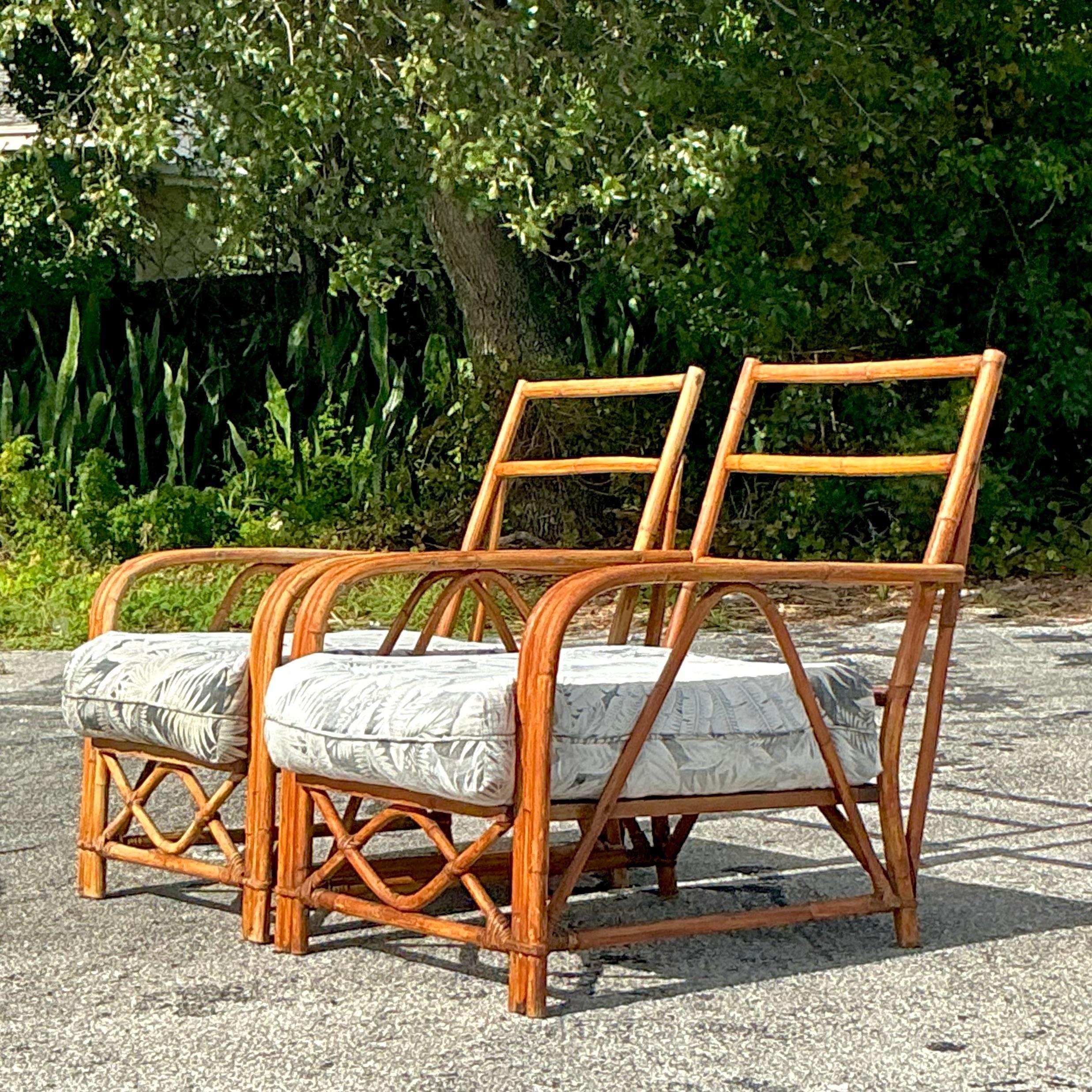 Sedie da salotto Ficks Reed d'epoca - una coppia In condizioni buone in vendita a west palm beach, FL