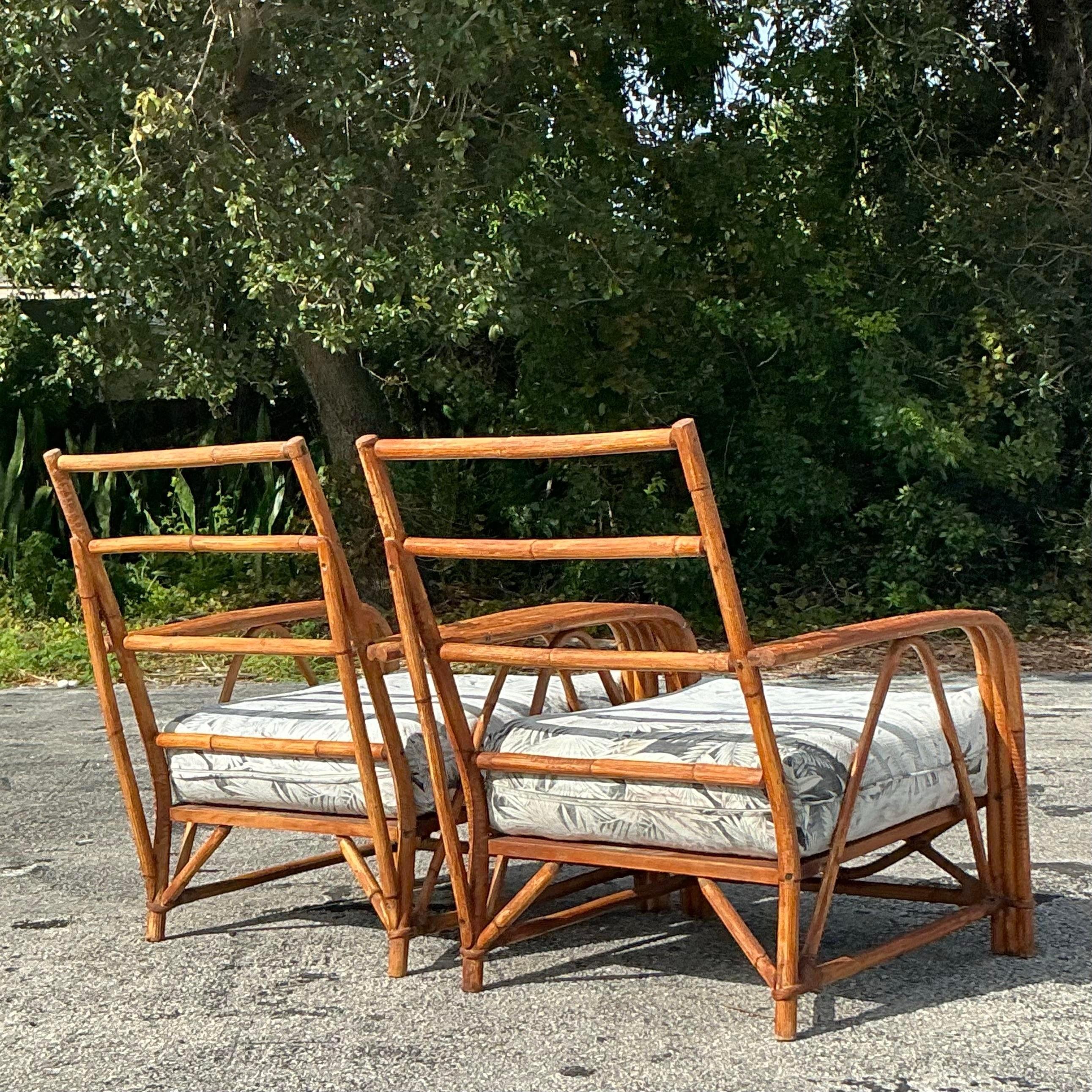 Sedie da salotto Ficks Reed d'epoca - una coppia in vendita 1