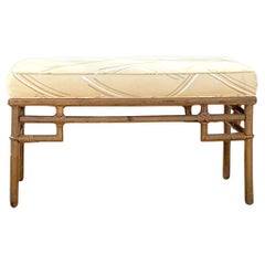Vintage Coastal Ficks Reed Rattan Bench