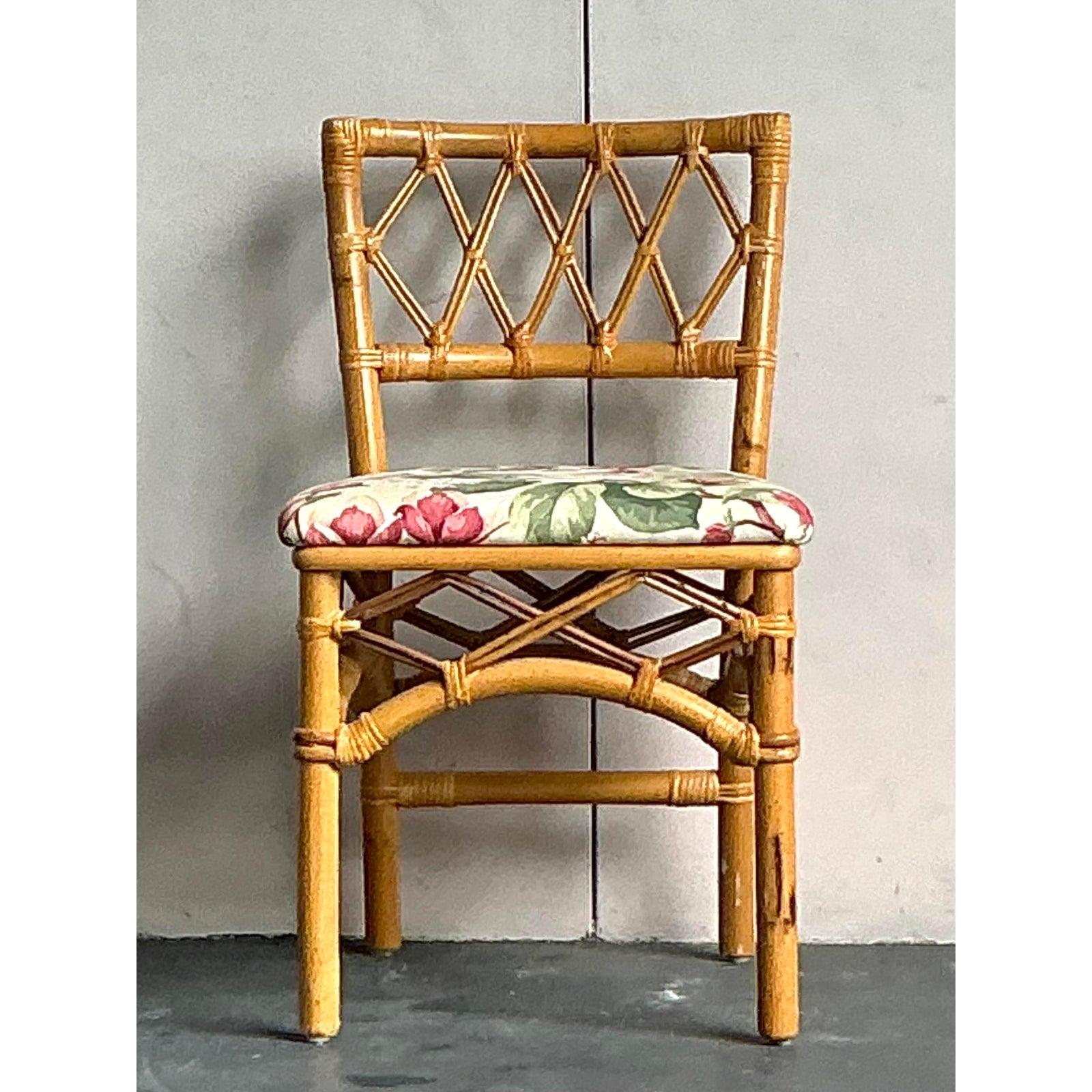 Vintage Coastal Ficks Reed Rattan-Schreibtisch und Stuhl im Zustand „Gut“ im Angebot in West Palm Beach, FL