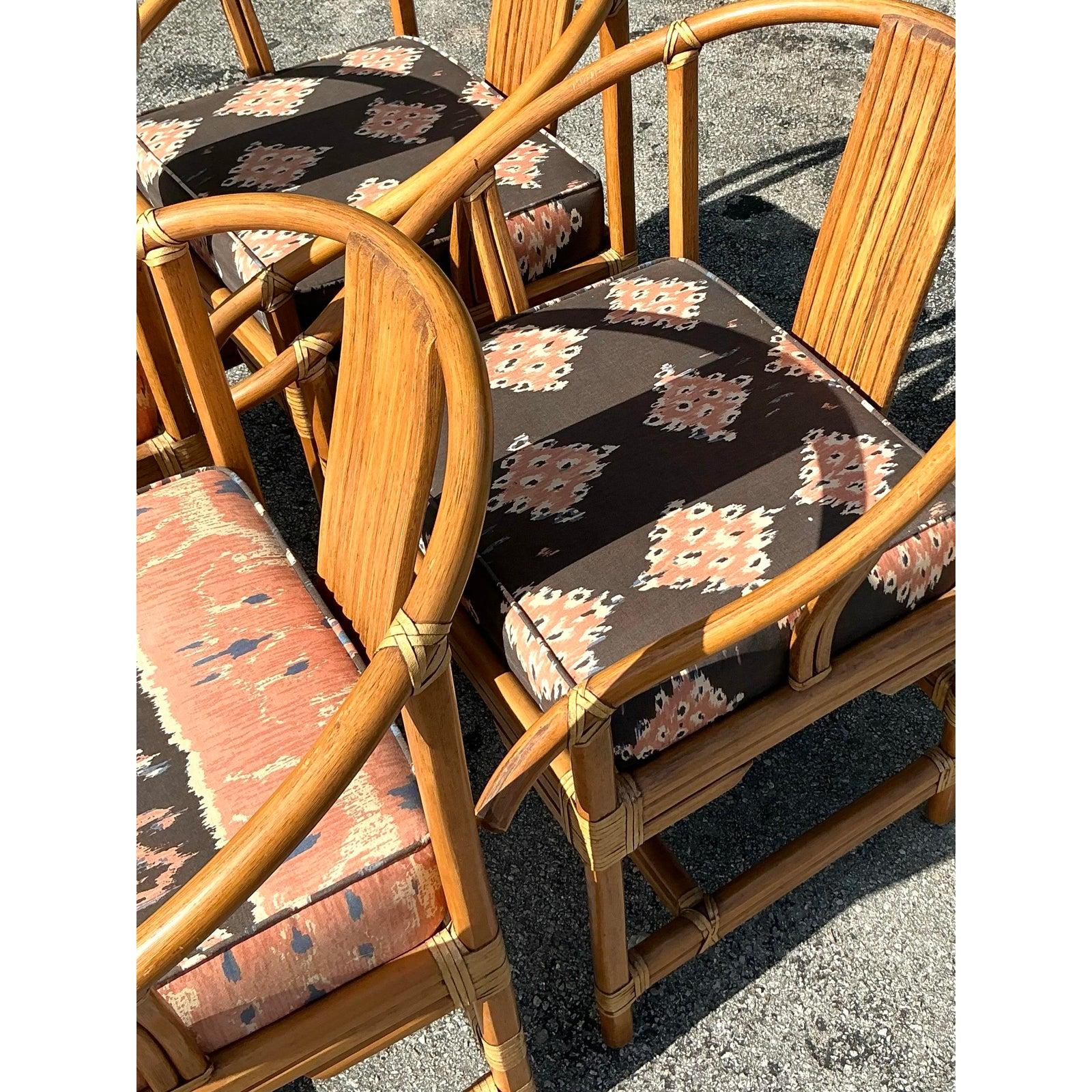 Vintage Coastal Ficks Reed Wishbone Dining Chairs - Set of 4 5