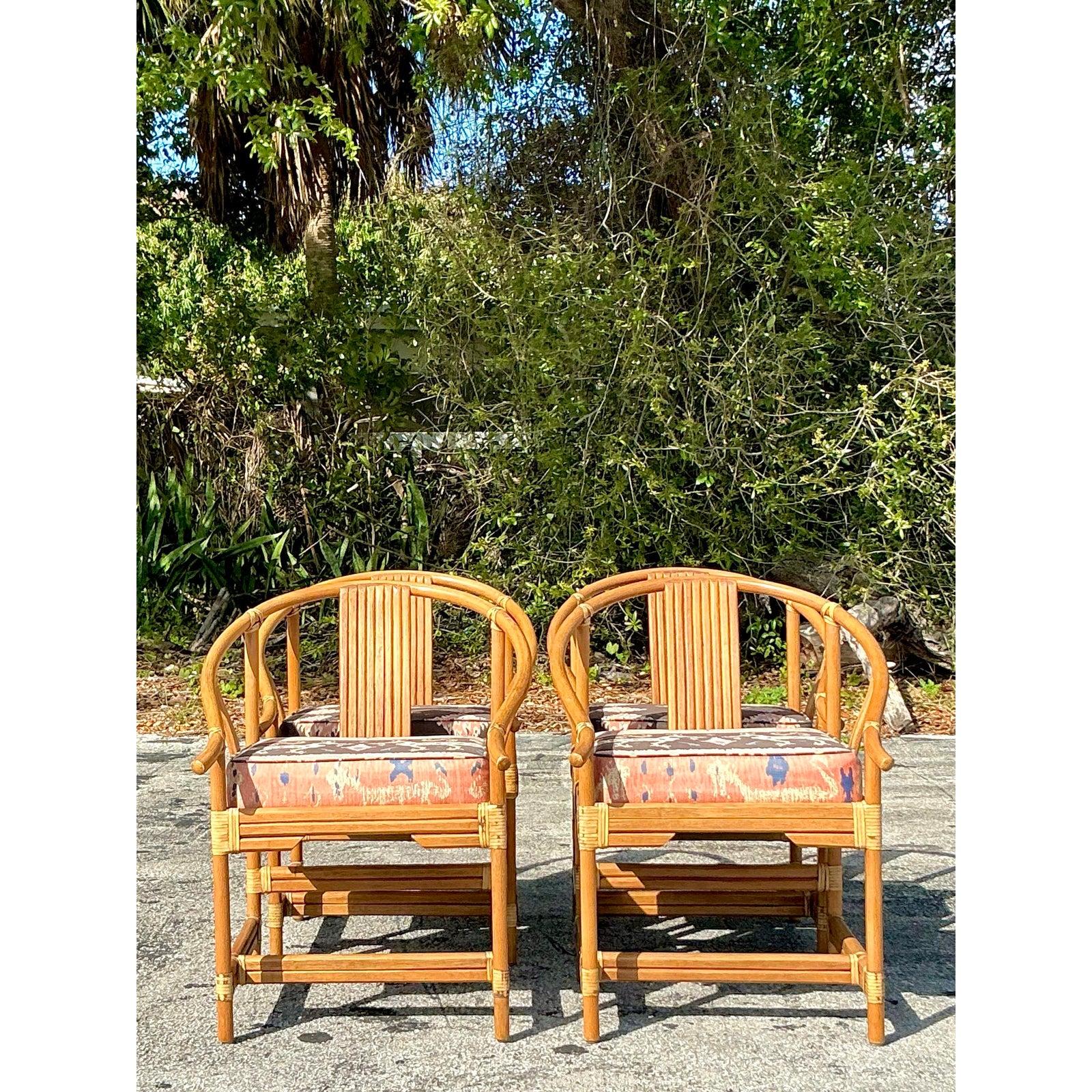 Vintage Coastal Ficks Reed Wishbone Dining Chairs - Set of 4 6
