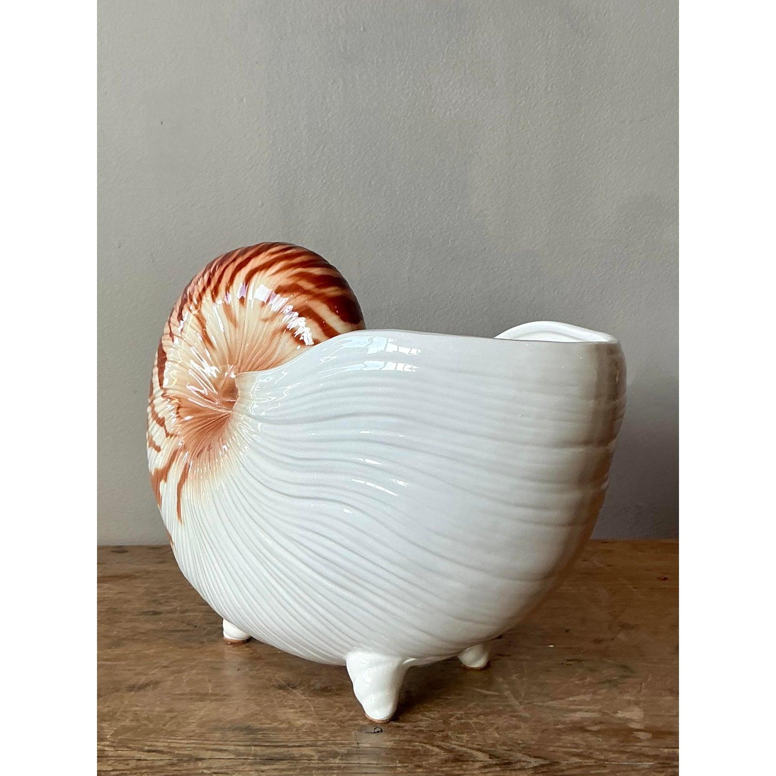 Americano Vaso da cucina costiero d'epoca Fitz and Floyd Nautilus in vendita