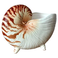 Vintage Coastal Fitz and Floyd Nautilus Cache Pot