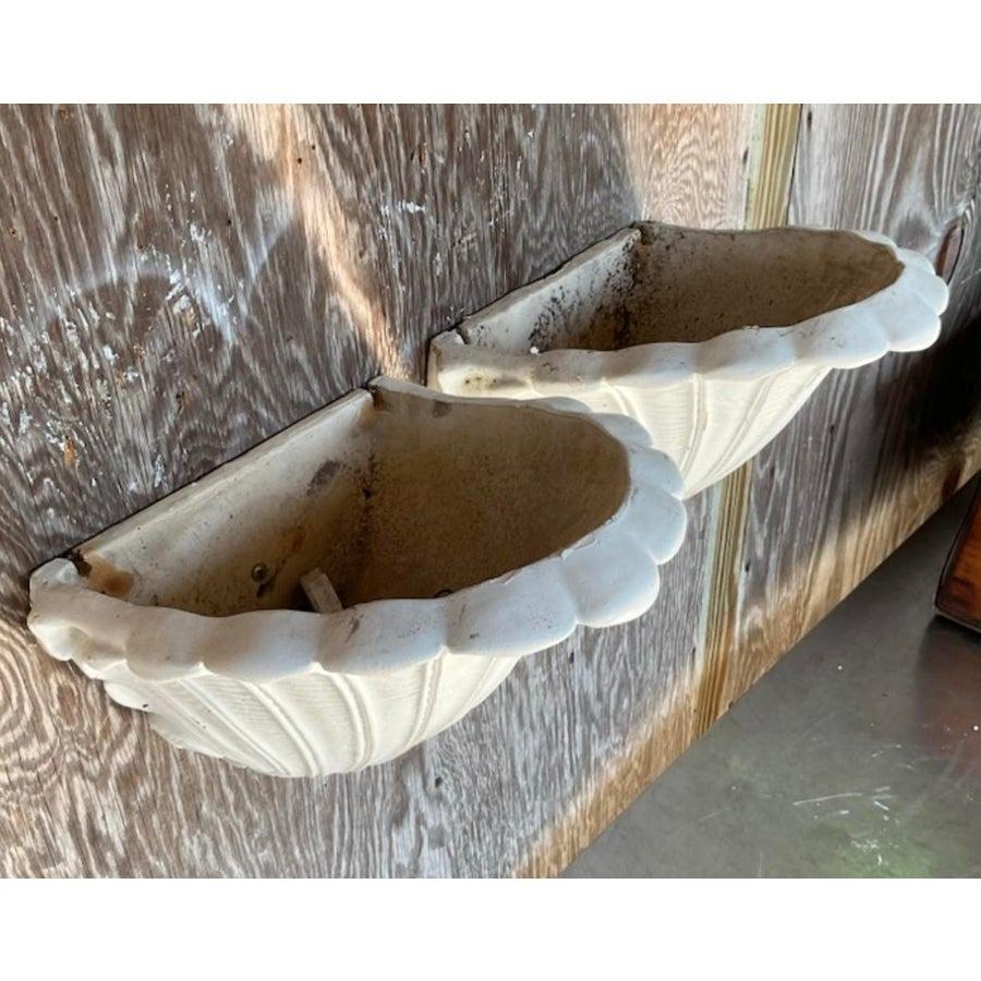 Américain Paire d'appliques en plâtre cannelé d'époque côtière en vente