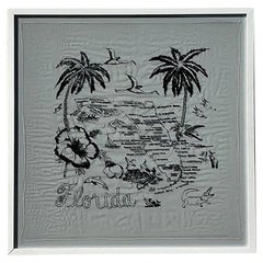 Vintage Coastal Framed Florida Map