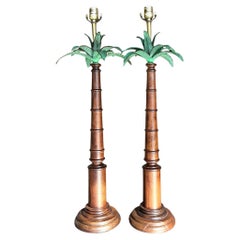 Lampade costiere d'epoca con albero di palma di Frederick Cooper - una coppia