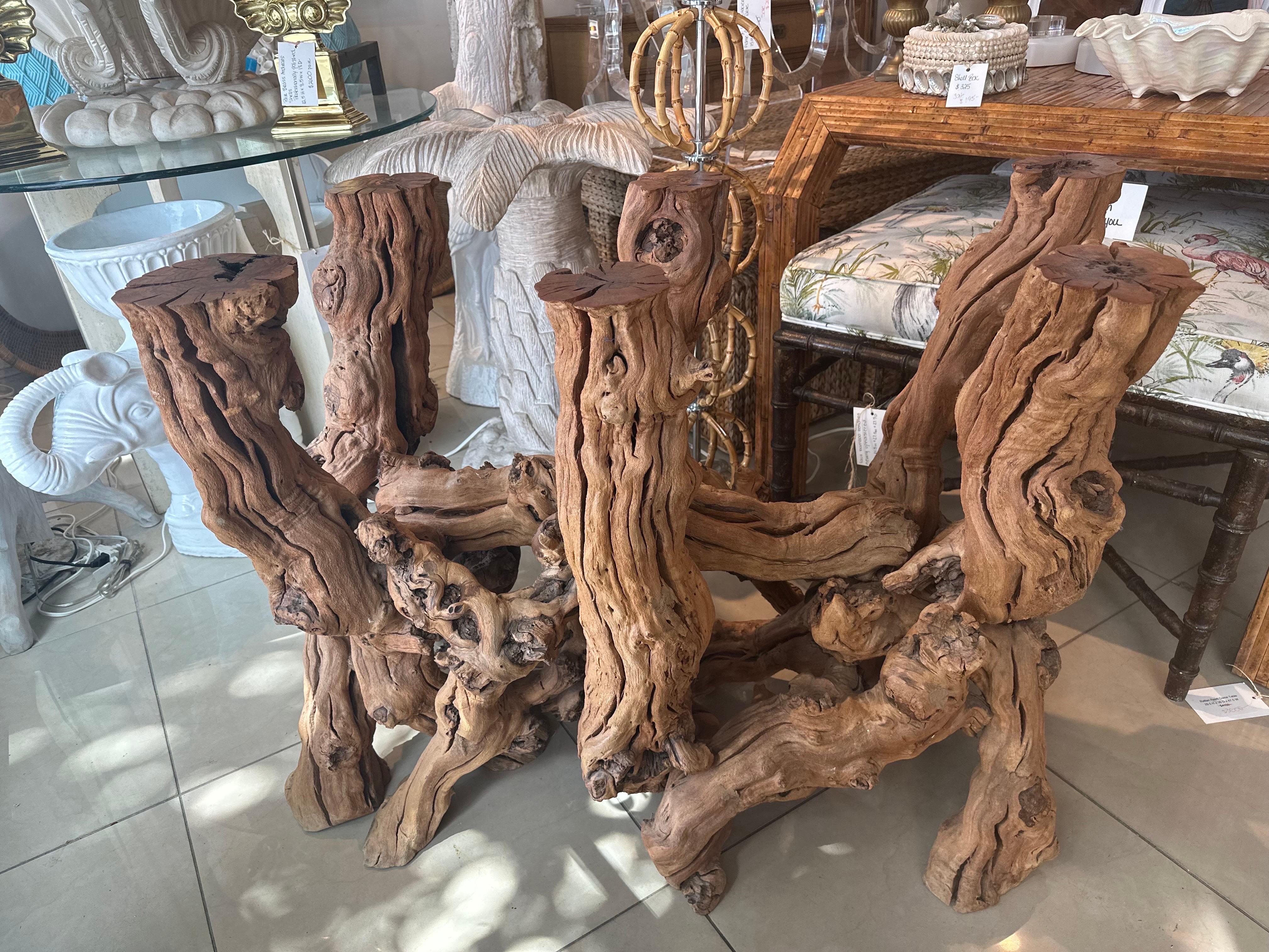 Vintage Coastal Freeform Cypress Root Burl Wood Driftwood Root Dining Table Base 5