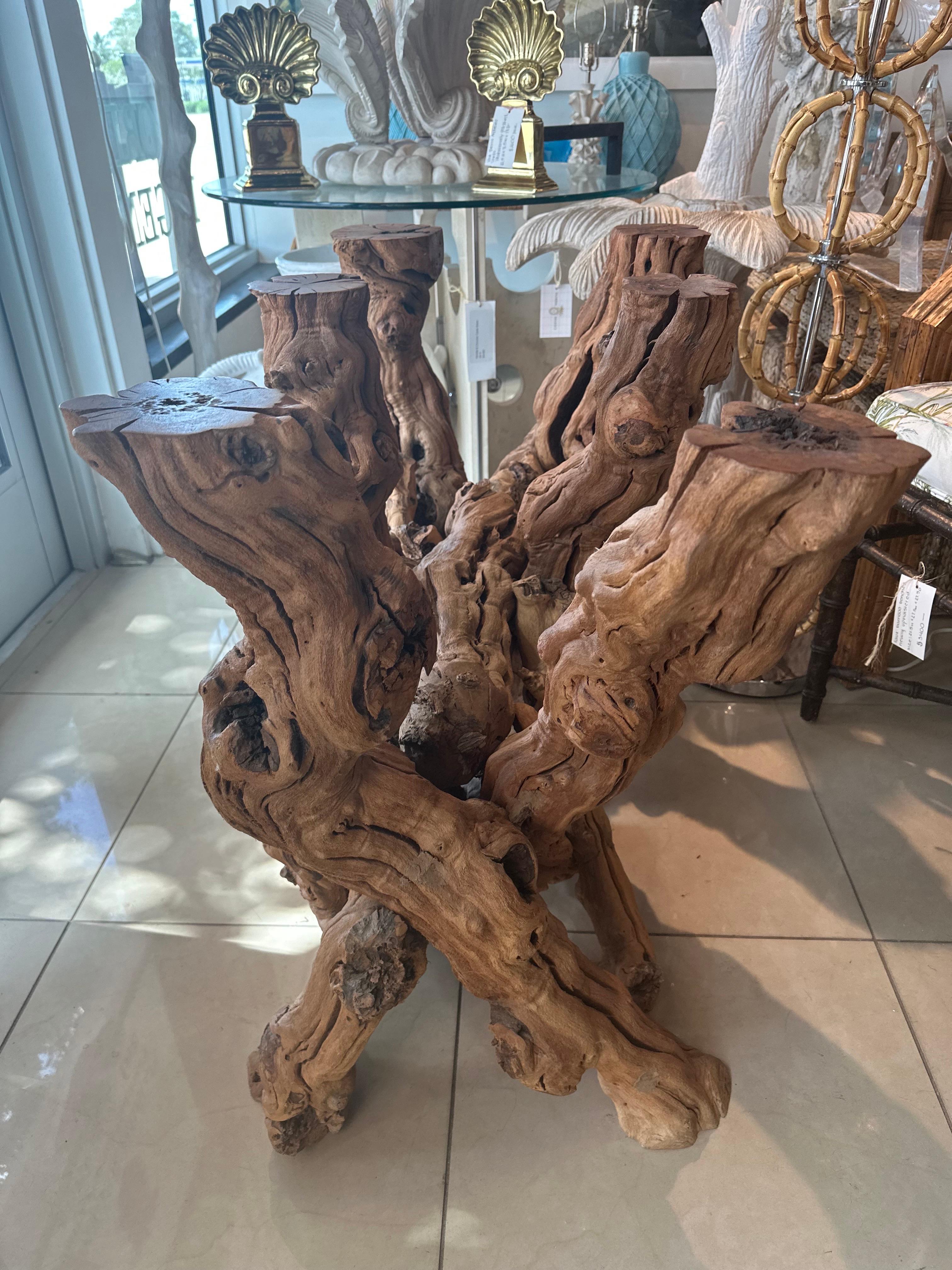 Vintage Coastal Freeform Cypress Root Burl Wood Driftwood Root Dining Table Base 8