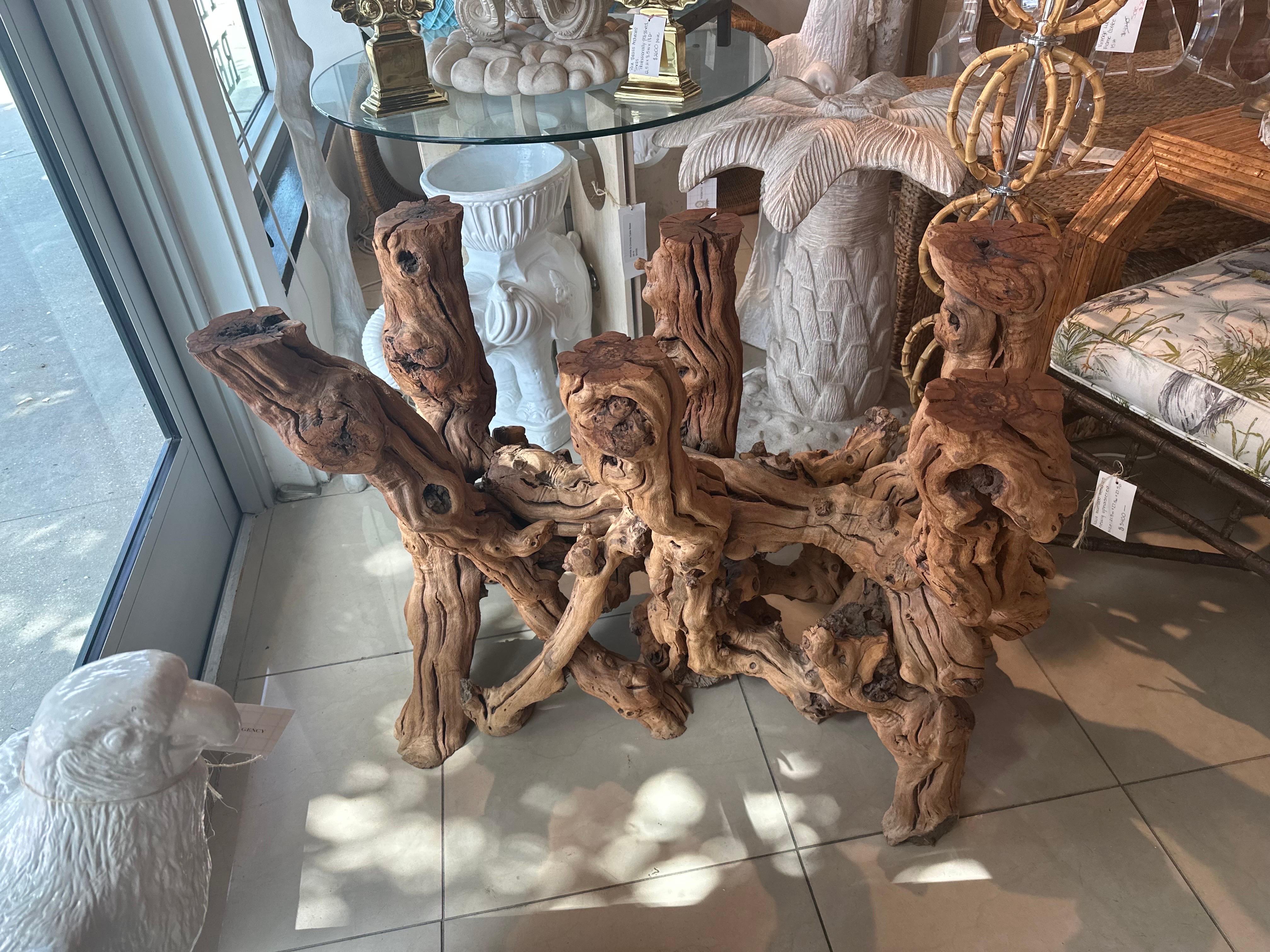 Vintage Coastal Freeform Cypress Root Burl Wood Driftwood Root Dining Table Base 10