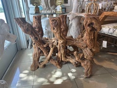 Base de mesa de comedor Vintage Coastal Freeform Cypress Root Burl Wood Driftwood Root