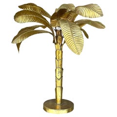 Vintage Coastal French After Maison Jansen Brass Palm