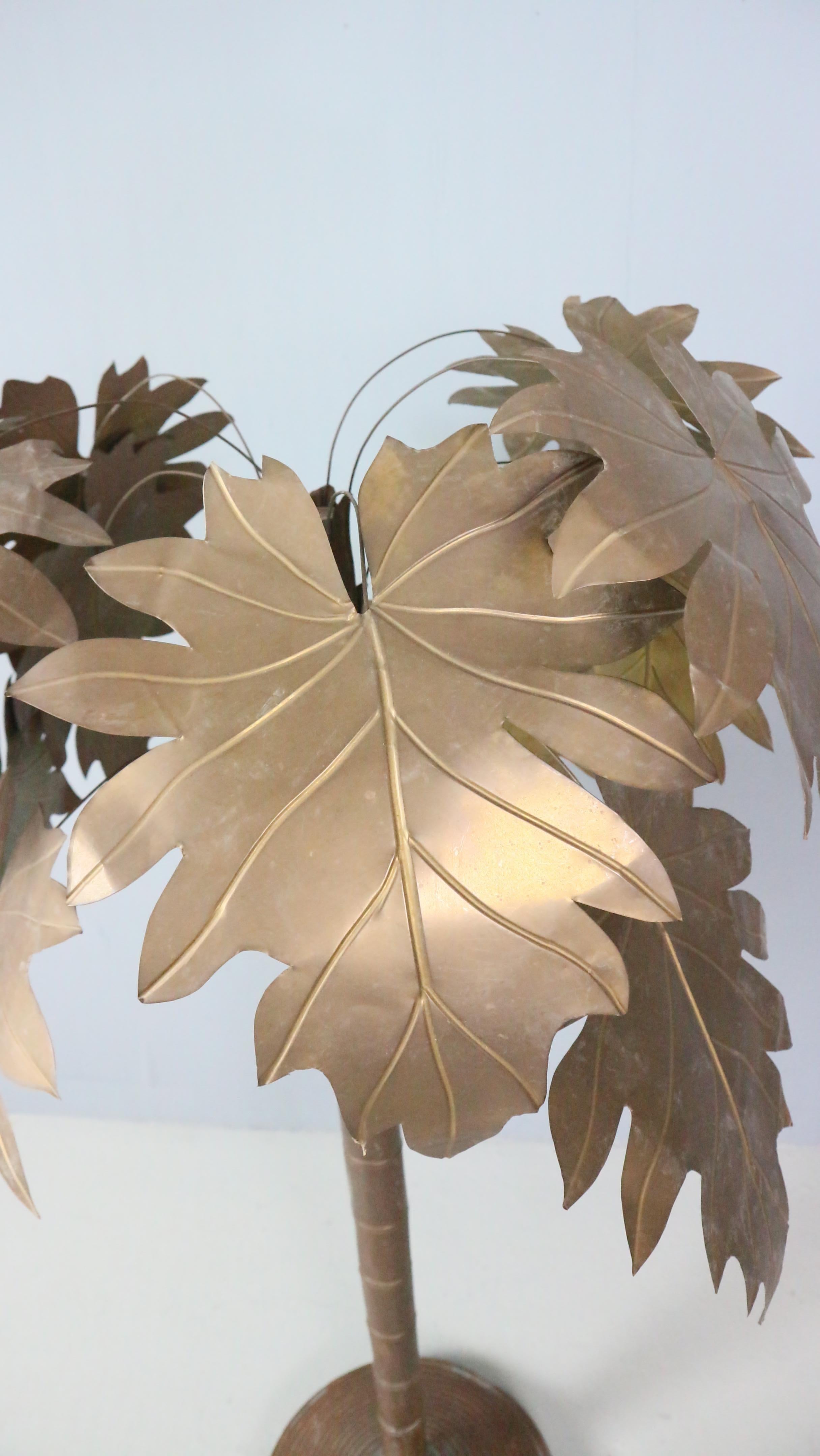 Albero di palme in rame d'epoca in stile francese Maison Jansen in vendita 3