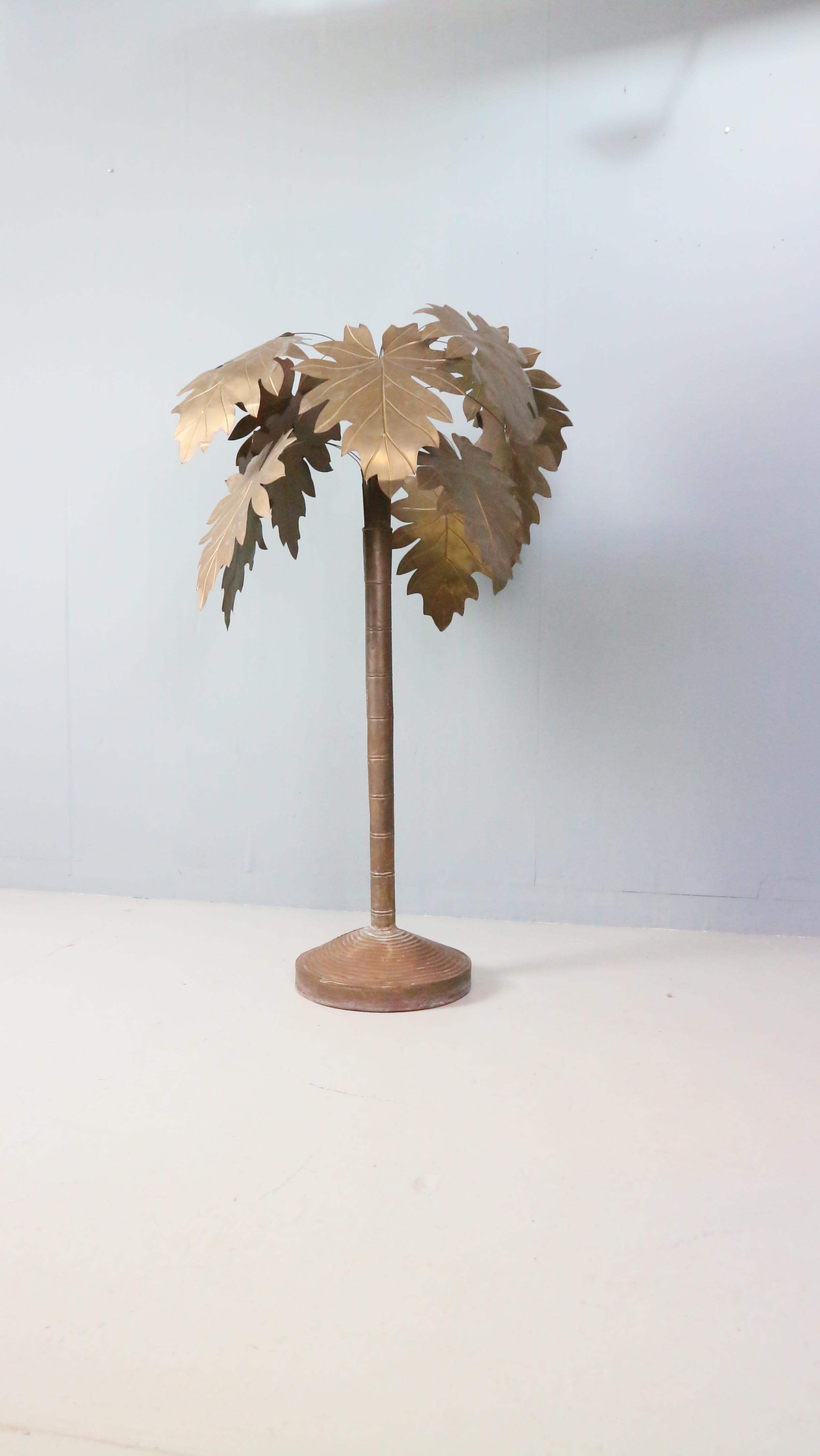 Albero di palme in rame d'epoca in stile francese Maison Jansen in vendita 4