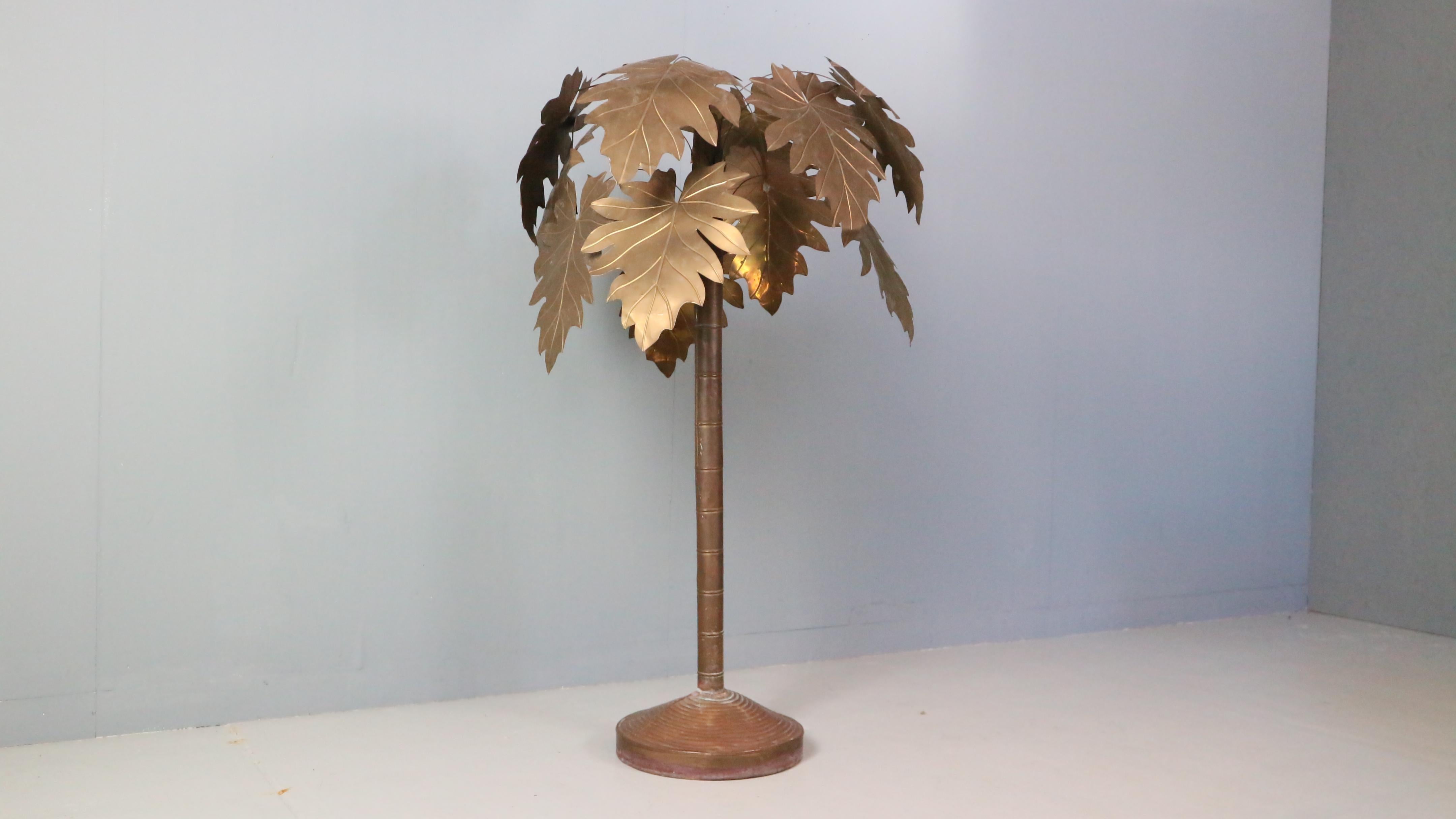 Francese Albero di palme in rame d'epoca in stile francese Maison Jansen in vendita