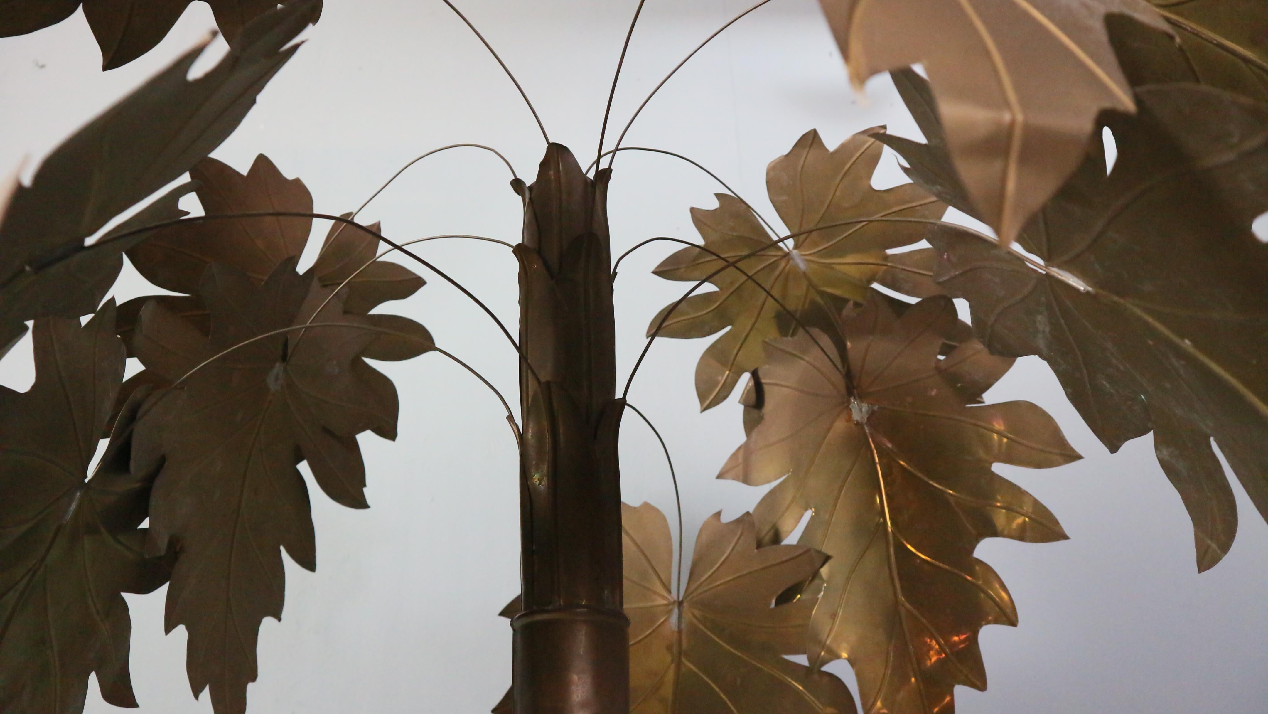 Albero di palme in rame d'epoca in stile francese Maison Jansen in vendita 1