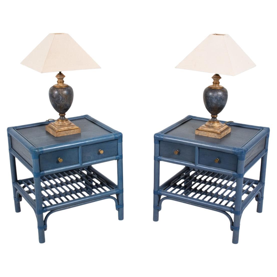 Vintage Coastal Furniture Suite with Dux Tables & Porta Romana Lamps For Sale