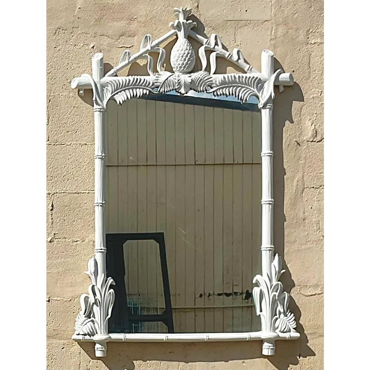 Vintage Coastal Gambel Stoll Pineapple Mirror at 1stDibs