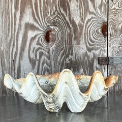 Vintage Coastal Gigas Harz Muschelschale