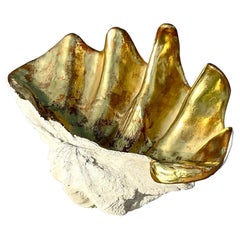 Vintage Coastal Gilt Faux Clamshell