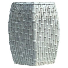 Sgabello basso in ceramica lustrata vintage di bambù