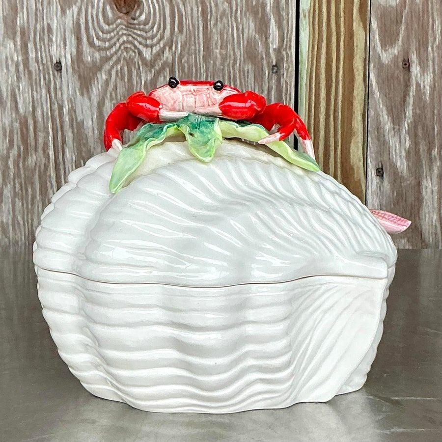 Zuppiera di granchio in ceramica smaltata Vintage By in vendita 4