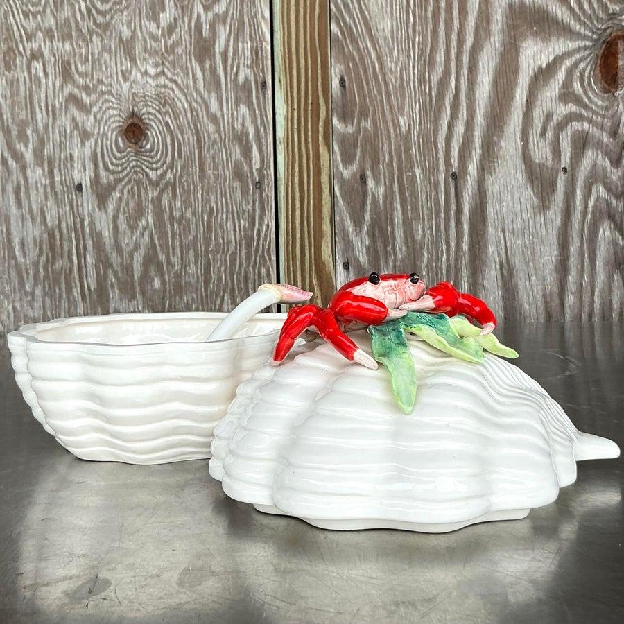 Zuppiera di granchio in ceramica smaltata Vintage By in vendita 2