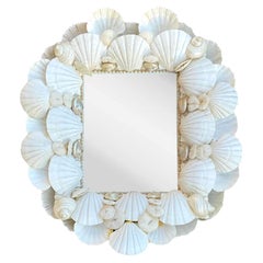 Vintage Coastal Hand Made Shell Mirror