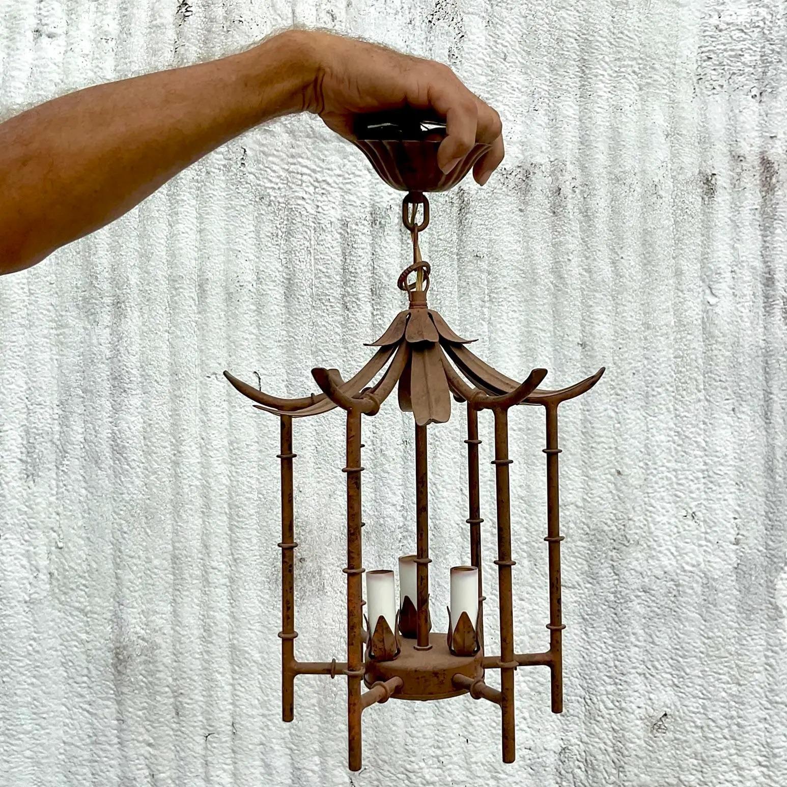 Vintage Coastal Hanging Pagoda Pendant Lights 3