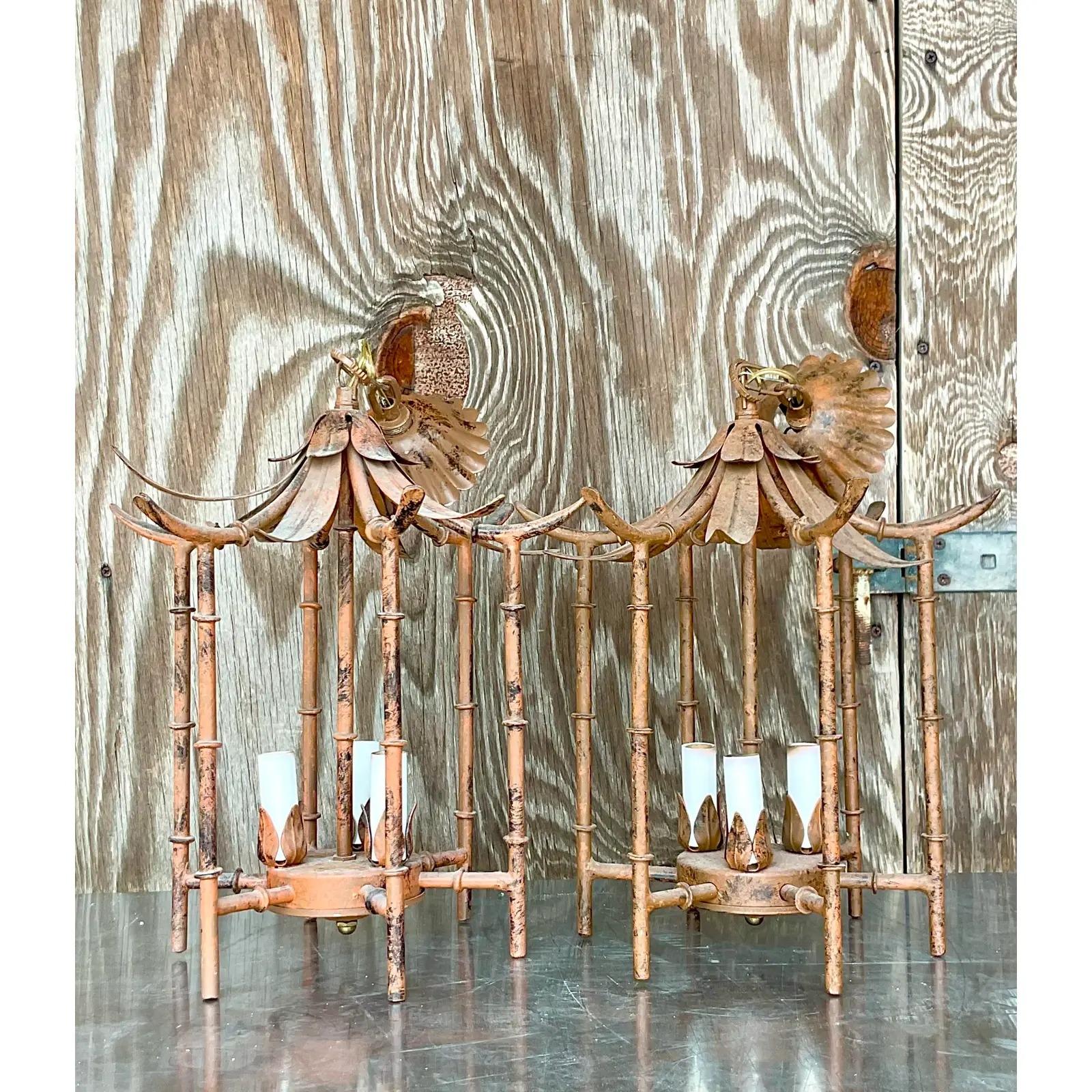 North American Vintage Coastal Hanging Pagoda Pendant Lights