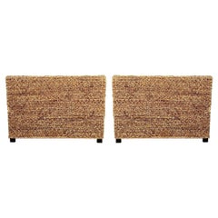 Vintage Coastal Headboards in Natural Woven Fibers, Full Size