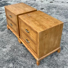 Vintage Coastal Henredon Nightstands, a Pair
