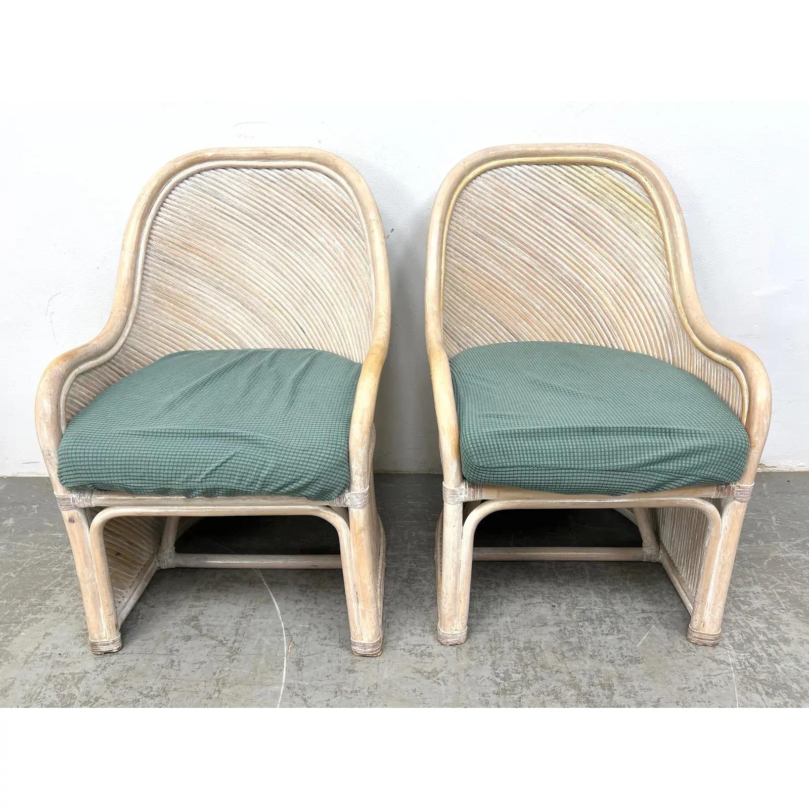 Ensemble de salle à manger vintage Coastal Henry Wick en roseau et osier en vente 4