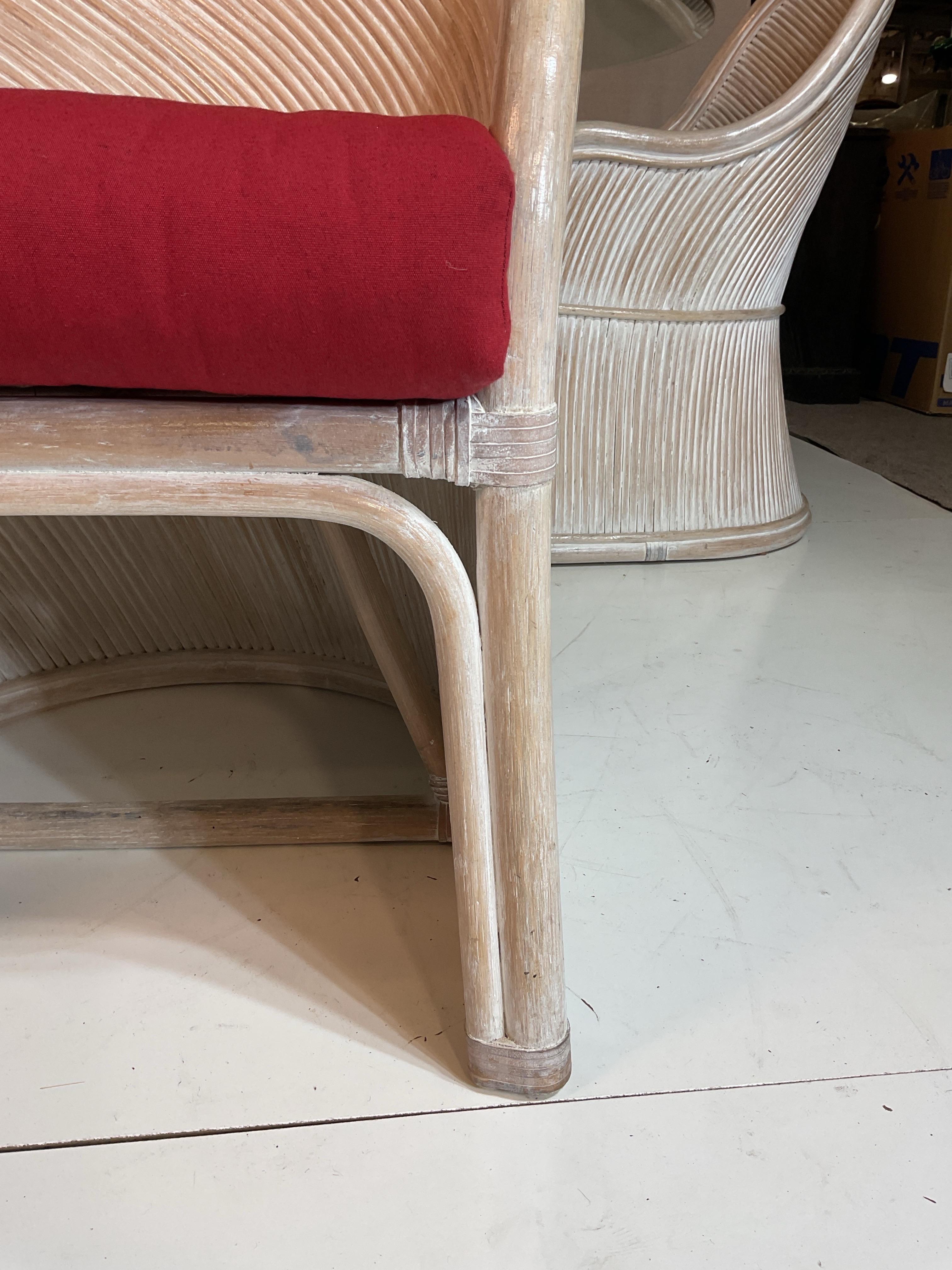 Osier Ensemble de salle à manger vintage Coastal Henry Wick en roseau et osier en vente