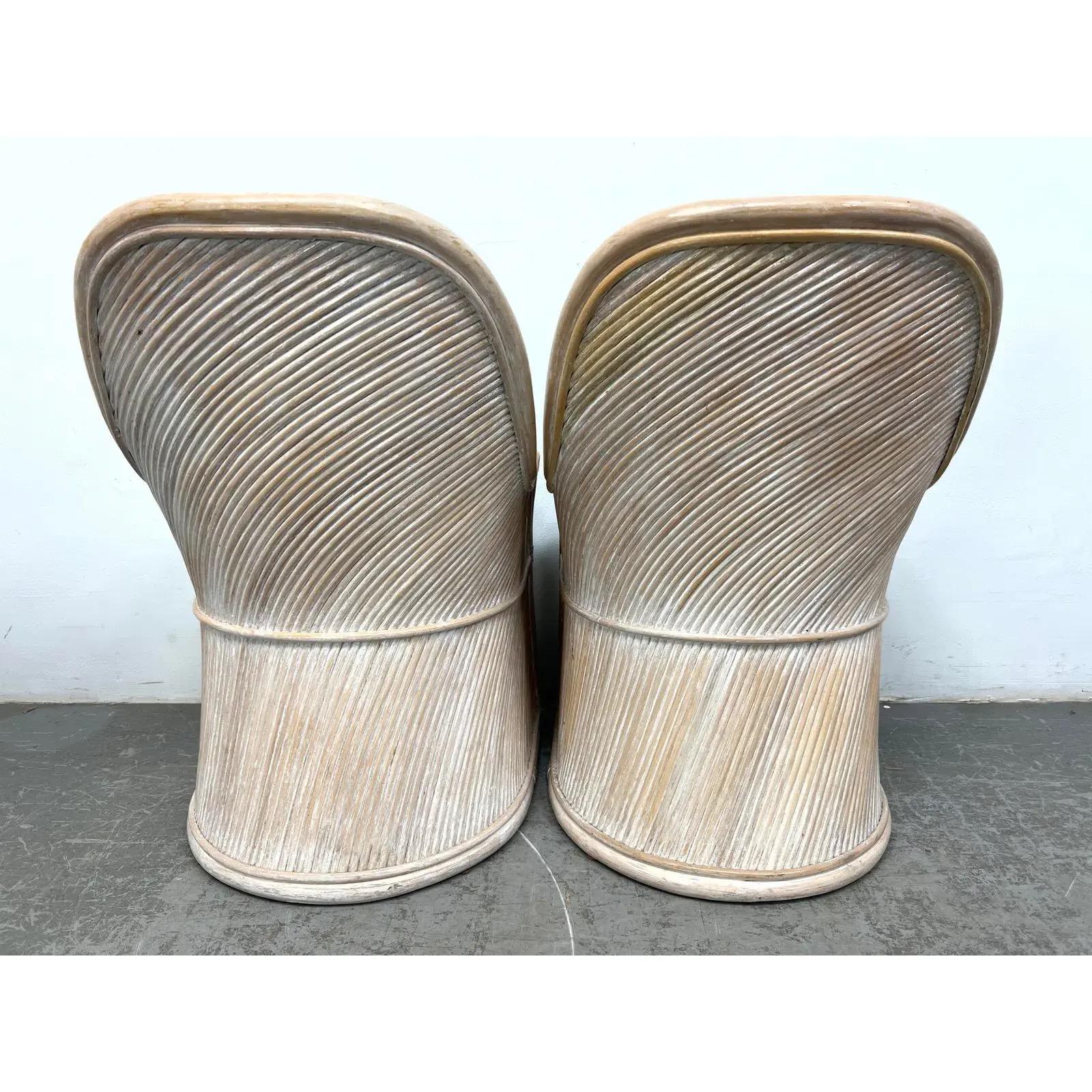 20ième siècle Ensemble de salle à manger vintage Coastal Henry Wick en roseau et osier en vente