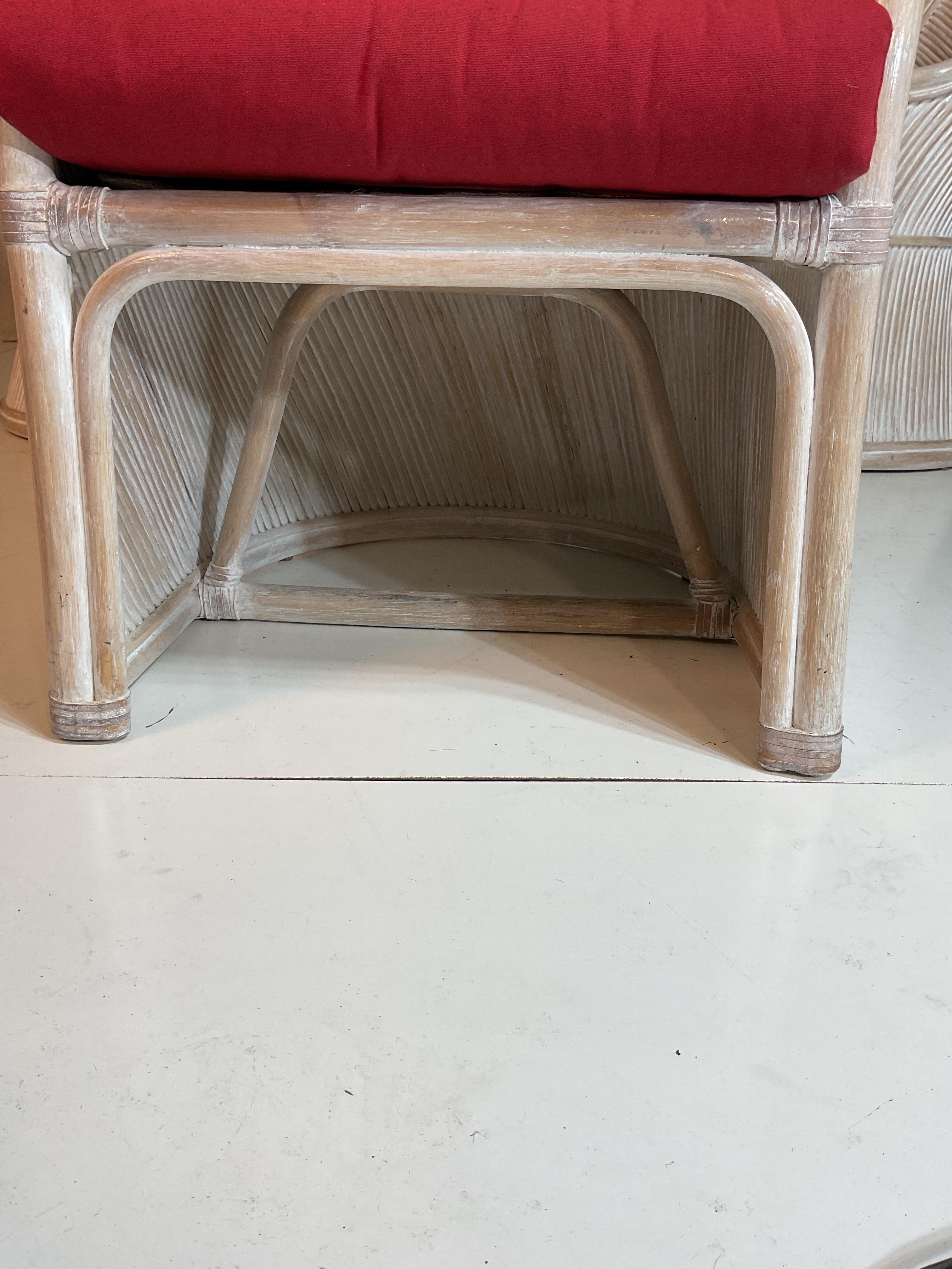 Ensemble de salle à manger vintage Coastal Henry Wick en roseau et osier en vente 1