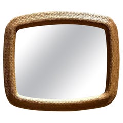 Specchio da parete orizzontale in rattan intrecciato Vintage By