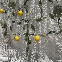 Vintage Coastal Iron Lemon Topiary Tree