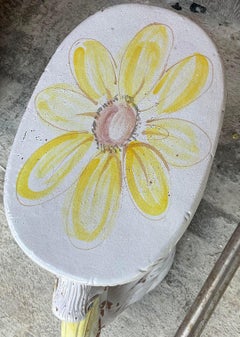 Vintage Coastal Italian Ceramic Pelican Low Stool