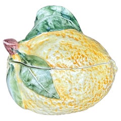 Vintage Coastal Italian Lemon Lidded Bowl