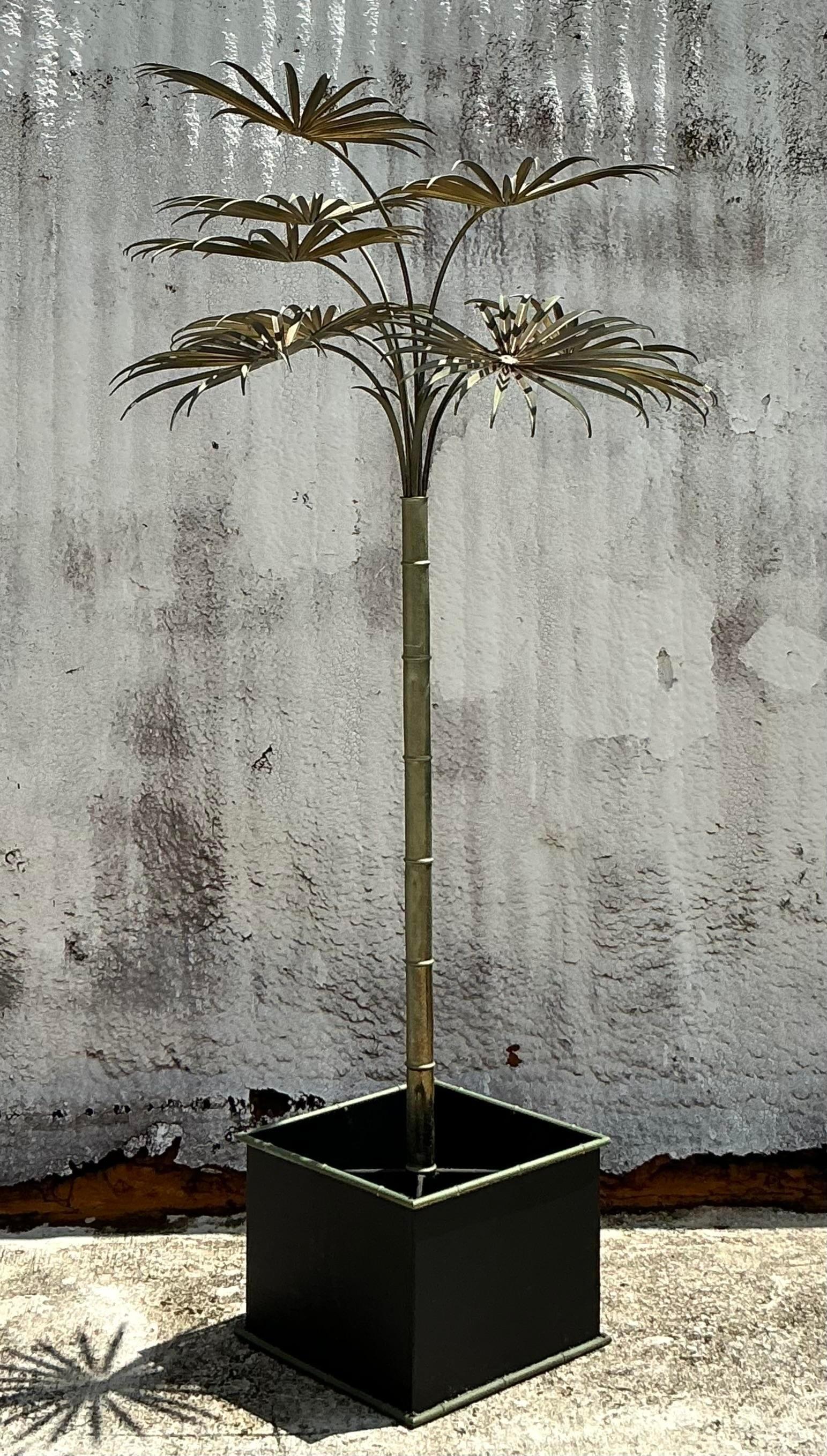 Palmera de metal Tole Vintage Coastal Italian en venta 1
