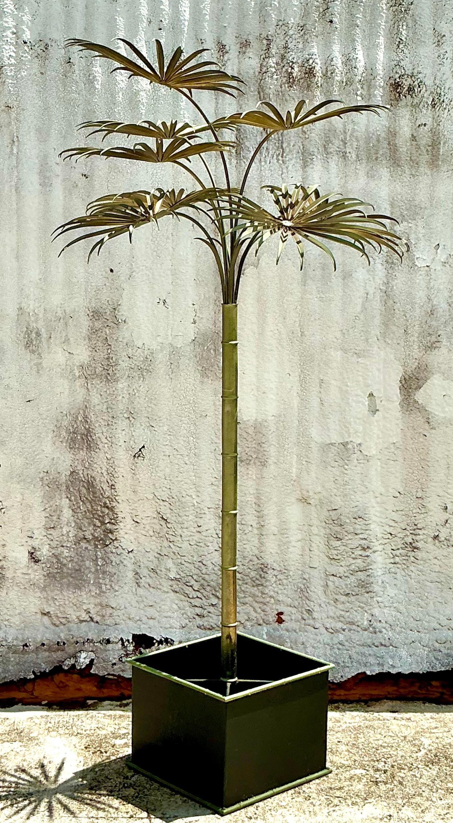 Palmera de metal Tole Vintage Coastal Italian en venta 2