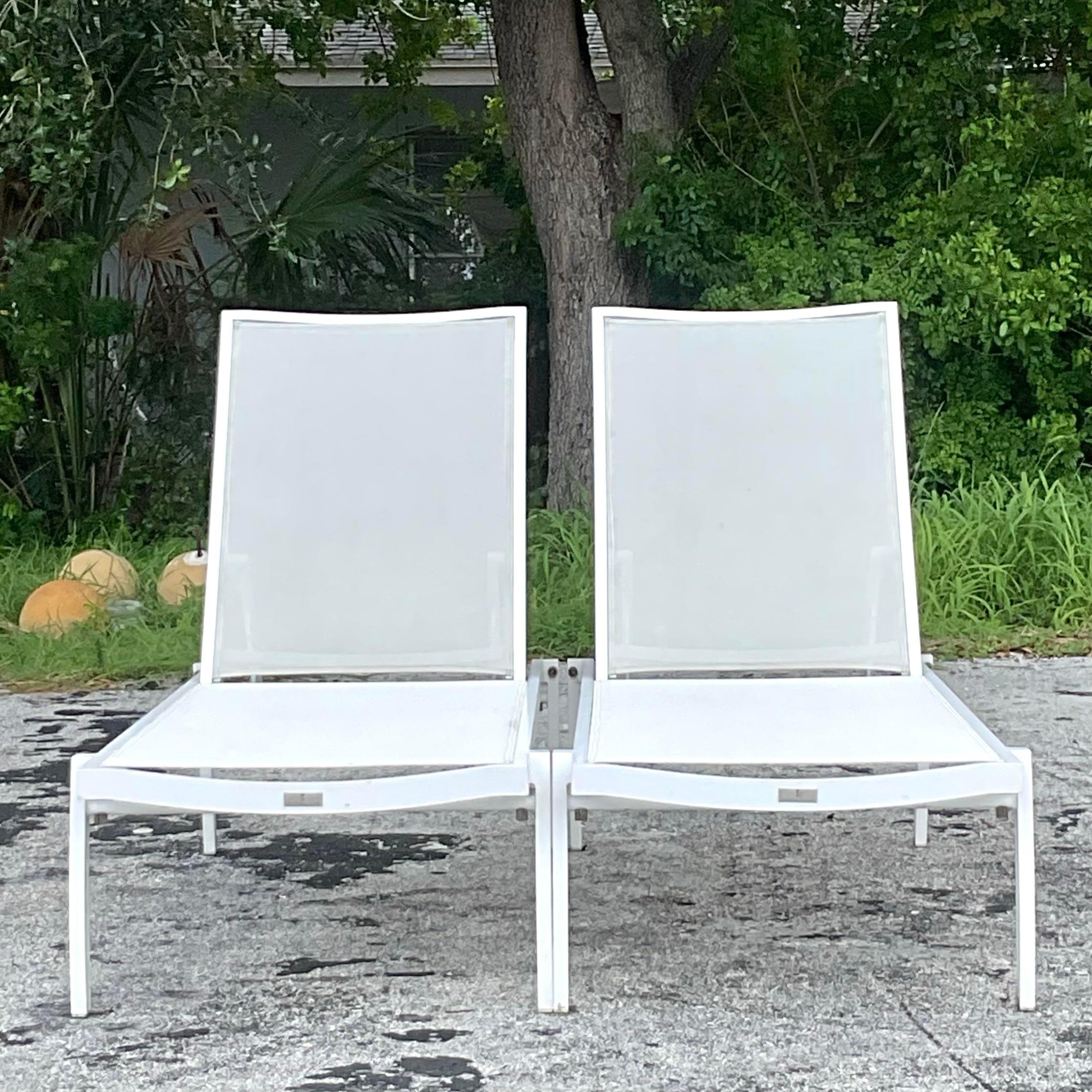 XX secolo Chaise Lounges con fronte curvo Janus et Cie vintage - Set di 2
