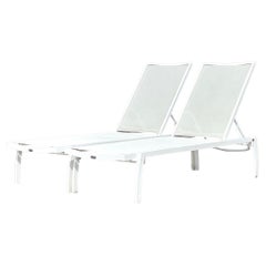 Vintage Coastal Janus Et Cie Curved Front Chaise Lounges - Set of 2