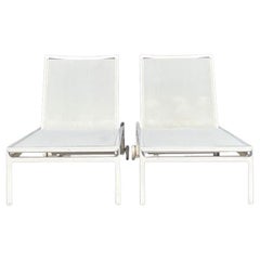 Vintage Coastal Janus Et Cie Flat Bar Mesh Chaise Lounge - Set of 2
